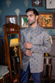 Birds of Paradise - Mulberry Silk Bandhgala